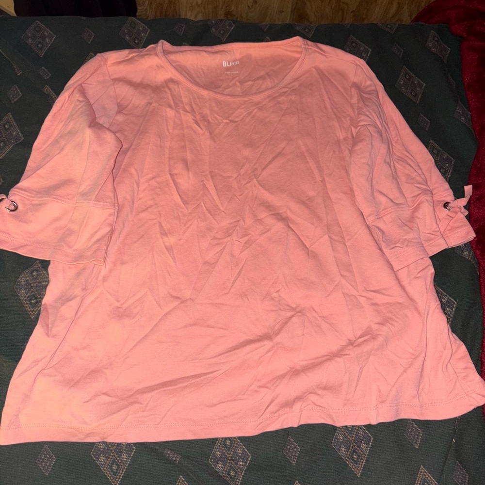 Blair Pink 3/4 Sleeve Boxy Blouse